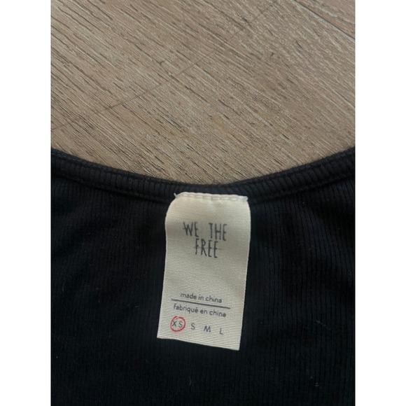 We the Free People On Rewind Ruffle Shoulder Black Long Sleeve Top Extra Small - Picture 4 of 6